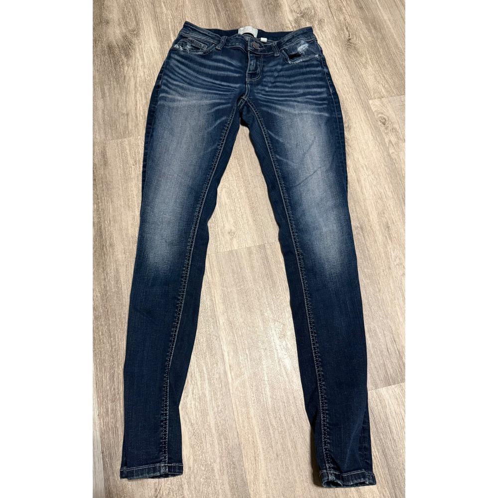BKE Stella Skinny Jeans Womens 26R Dark Wash Distressed Stretch Denim